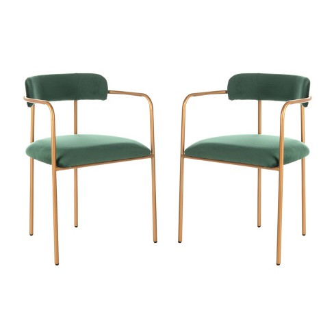 Set Of 2 Camille Side Chair Malachite Green Gold Safavieh