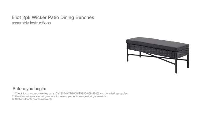 Eliot Closed Weave Patio Dining Bench - Threshold&#8482;, 6 of 7, play video