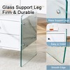 PAGED Modern Nightstand Storage Bedside Table Double-Drawer Side Table with MDF Tabletop and Tempered Glass Legs for Bedroom - 3 of 4