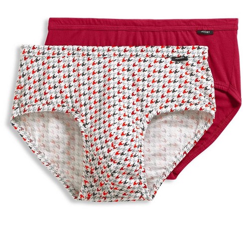Jockey Mens Elance Poco Brief 2 Pack Underwear Briefs 100% cotton xl  Boysenberry/Varsity Herringbone
