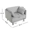 CAVINAS Faux Leather Accent Chair with Mid-Height Backrest and Steel Legs,Upholstered Living Room Chairs,Reading Chairs for Living Room - 3 of 4
