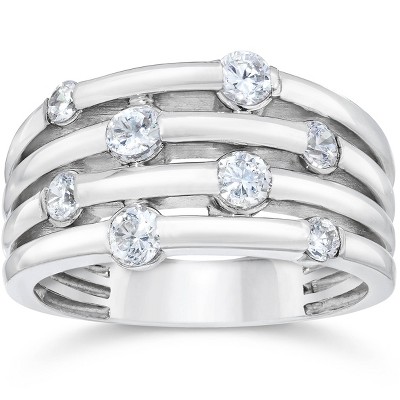 Pompeii3 14K White Gold 1ct Real Diamond Right Hand Ring