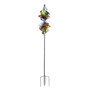 Evergreen 90"H Wind Spinner, Floral Lemniscate- Fade and Weather Resistant Outdoor Decoration - 1 of 4