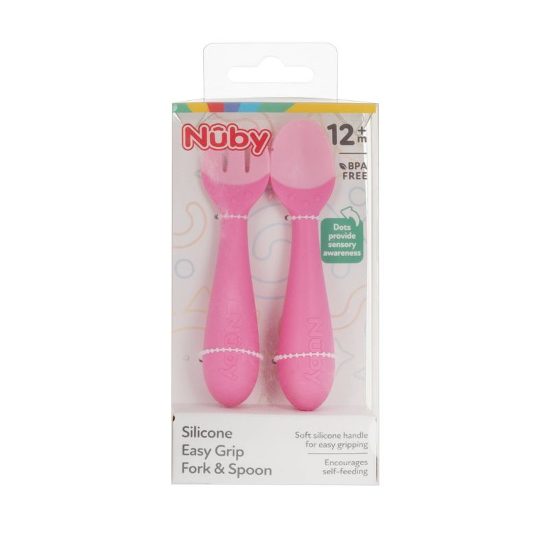 Nuby Fork and Spoon Set with Hilt - Pink, 5 of 7
