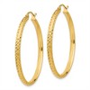 Black Bow Jewelry 2.8mm, 14k Yellow Gold Diamond-cut Hoops, 37mm (1 3/8 Inch) - 2 of 4
