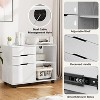 NicBex Multi-Functional File Cabinet with 3 Drawers and Open Shelves Wooden Texture Under Desk Storage Filing Cabinet for Home, Office, White - 2 of 4