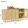 Skyzoo Sideboard Cabinet, Rattan Sideboard and Buffets with Storage for Kitchen Living Dining Room,Oak - 4 of 4
