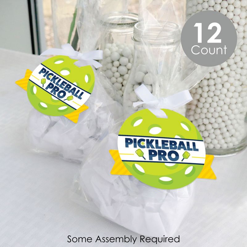 Big Dot of Happiness Let’s Rally - Pickleball - Birthday or Retirement Party Clear Goodie Favor Bags - Treat Bags With Tags - Set of 12, 2 of 9