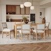 7 Piece Dining Table Set for 6, Retro Dining Set Kitchen Table Set with 6 Upholstered Chairs - ModernLuxe - 2 of 4