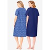 Dreams & Co. Plus Size 2-Pack Short-Sleeve Sleepshirt - 3 of 4