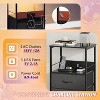NightStand with Charging Station, LED Bedside Table with 2 Fabric Drawers, Storage Shelf, 3 USB Ports and 2 Outlets - 4 of 4