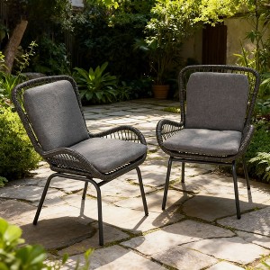 2-Piece Patio Chair Set with Soft Cushions, Sturdy Outdoor Seating for Porch, Balcony, or Lawn, Perfect for Relaxing Outdoors - 1 of 4