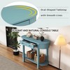 Elegant Retro Console Table with Curved Design and Smooth Glaze for Entryways, Living Rooms and hallways (Grey) - 4 of 4