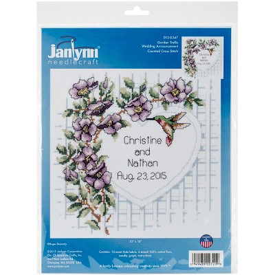 Janlynn Counted Cross Stitch Kit 10"X10"-Garden Trellis (14 Count)