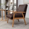 Sapphtopaz Accent Chair Solid Wood Arm Mid-Century Modern Chair Lounge Reading Chair for Adults Apply to Living Room, Bedroom, Office - 4 of 4