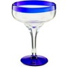 The Wine Savant Hand Blown Mexican Blue Rim Margarita Glasses, Perfect Addition to Home Bar, Unique Style & Decor - 4 pk - 2 of 4