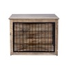 Okak Medium Indoor Dog Crate with Sturdy Frame and Metal Mesh, Dog Crate with Double Doors, Dog Cage for Small and Medium Dogs, Natural Wood - 3 of 4