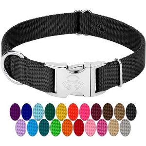 Country Brook Petz Premium Nylon Dog Collar with Metal Buckle for Small Medium Large Breeds - Vibrant 30+ Color Selection - 1 of 4
