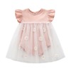 MyKids-USA Baby Girls Floral Lace Patchwork Design Ruffle Sleeveless Dress Bodysuit In Summer - 2 of 4
