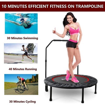 40 Inch Black Steel Mini Exercise Trampoline with Safety Pad