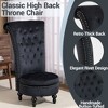 Bosmiller High Back Throne Royal Chair, Armless Accent with Storage, Nailhead Trim, Solid Rubberwood Legs for Living Room Bedroom - 4 of 4