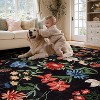 Floral Washable Area Rugs - Non-Slip Low Pile Boho Indoor Carpet Soft Vintage Rug for Living Room Bedroom Dining Room - 4 of 4