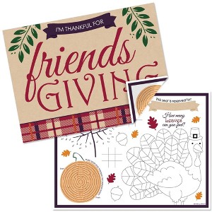 Big Dot of Happiness Friends Thanksgiving Feast - Paper Friendsgiving Party Coloring Sheets - Activity Placemats - Set of 16 - 1 of 4