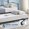 Twin Daybed and Trundle Frame Set, Premium Steel Slat Support,White/Pink/Black - 4 of 4