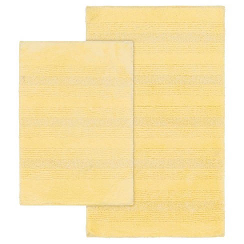 2pc Nylon Washable Bathroom Rug Set Yellow - Garland Rug : Target