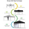 10'x10' Pop Up Canopy, Waterproof & UV-Resistant Outdoor Canopy with Center Lock and 1 Sidewalls, for Picnics, Camping, Beach, and Outdoor Gatherings - 2 of 4