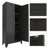 GlasFlength Decorative Storage Cabinets 61'' 2 Shapely Doors Cabinet, Metal Storage Cabinet with Doors and Shelves, Black, 5.51"*16.93"*61.81" - 4 of 4