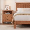 Wooden Full Size Bed Frame with Headboard, Full Platform Bed with Wooden Slat Support No Box Spring Needed, Brown Mattress Foundation Easy Assemble - 4 of 4