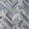 HomeRoots 5' X 8' Ivory Blue And Gray Chevron Power Loom Distressed Area Rug - 4 of 4