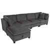 NicBex Modern 127.6" Sectional Sofa Modular L Shape Sofa Couch with Removable Storage Ottoman for Living Room Apartment - 4 of 4