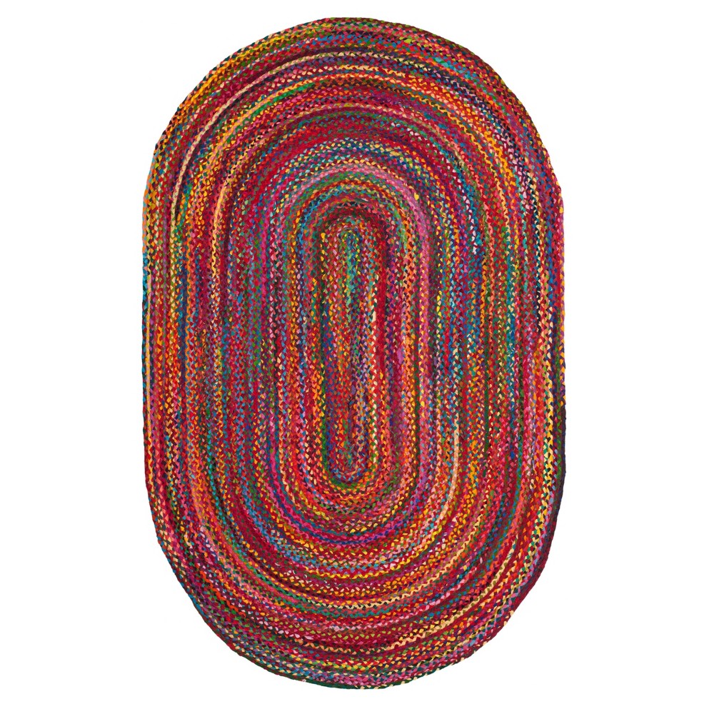 Red Swirl Woven Oval Area Rug 5'x8' - Safavieh