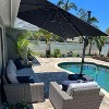 PURPLE LEAF 8 Feet Patio Umbrella Outdoor Cantilever Square Umbrella Aluminum Offset Umbrella with 360-degree Rotation for Garden Deck Pool Patio - 2 of 4