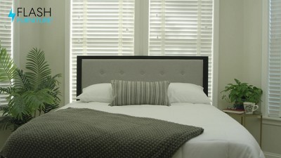 Elegant Full-Size Dark Gray Tufted Upholstered Headboard