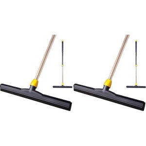 Floor Squeegee Scrubber with Adjustable Telescopic Pole, Heavy Duty EVA Foam Blade for Garage, Shower, and Tile - 1 of 4