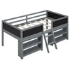NicBex Twin Size Bunk Bed Low Level Design Bed Frame with Guardrails, Ladder, Removable Storage Shelves and Decorable Blackboard - 3 of 4