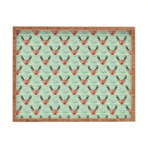 Little Arrow Design Co watercolor rudolf Rectangular Tray -Deny Designs - 1 of 2