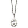 Chisel Stainless Steel Polished Trinity Knot and Claddagh Pendant on an 18" Curb Chain Necklace - 3 of 4