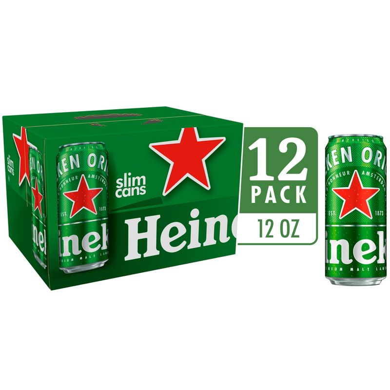 Heineken Original Lager Beer  - 12pk/12 fl oz Cans, 1 of 6