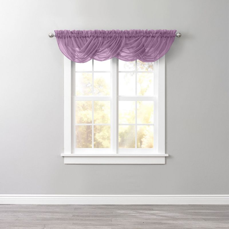 BrylaneHome  Sheer Voile Toga Valance Window Curtain, 1 of 2