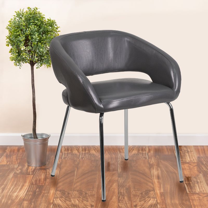 Flash Furniture Fusion Series Contemporary LeatherSoft Side Reception Chair with Chrome Legs, 2 of 12