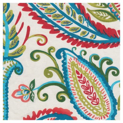 Bold Paisley Round Storage Ottoman in Polyester