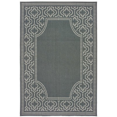 Oriental Weavers Marina 1247X Grey/ Ivory Indoor/Outdoor Area Rug - 1'9" x 3'9"