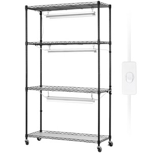 VEVOR Plant Stand with Grow Light, 4 Tier Plant Shelf with 90W Grow Light for Indoor Plants, Grow Light Shelf Full Spectrum Lights, Black - 1 of 4