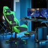 Costway Massage Gaming Chair Reclining Racing Office Computer Chair with Footrest White\Blue\Pink\Red - 2 of 4