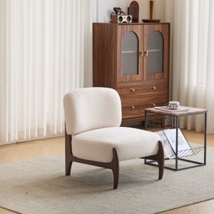 Lounge Chair with Solid Wood Frame,Upholstered Accent Chair for Living Room,Bedroom,Reading Nook or Office-Maison Boucle - 1 of 4