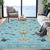 Insect Area Rug Washable Rugs, Botanical Non Slip Stain Resistant Large Carpet for Living Room Bedroom Dining Room Nursery Farmhouse Hallway Entryway - 4 of 4
